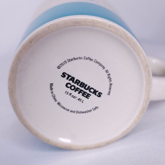 Starbucks Hot Chocolate Mug Mermaid Teal Ceramic 2010 - Picture 6 of 7